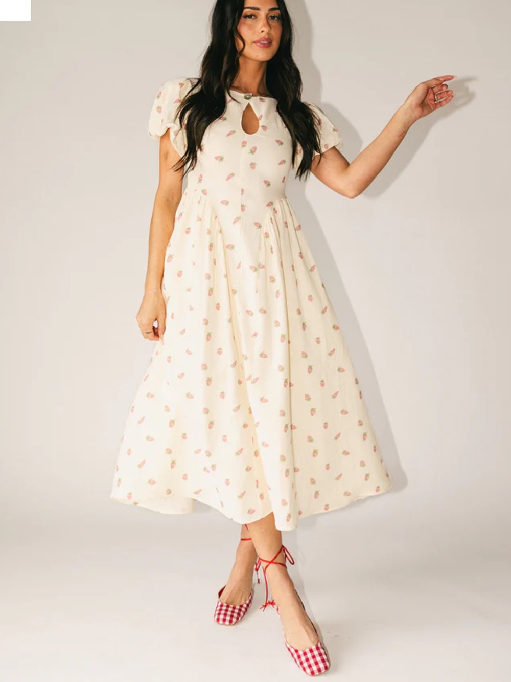 MARLOE MIDI DRESS // STRAWBERRY BLISS